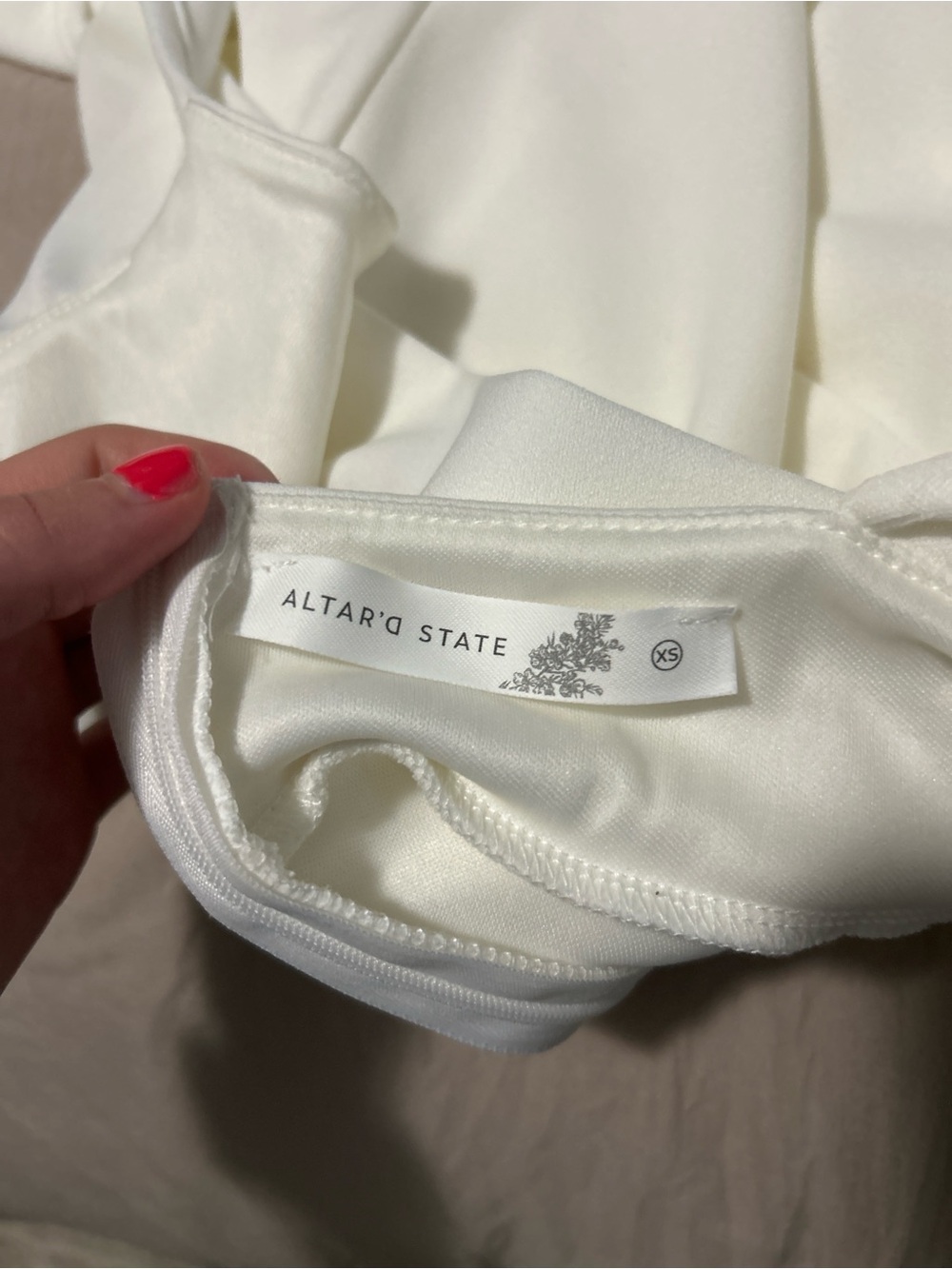 Altar'd State White Ruffle V-Neck Mini Dress - Picture 3 of 4